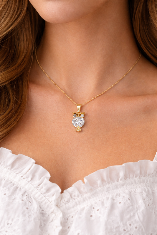 "Velune" Owl Charm Necklace