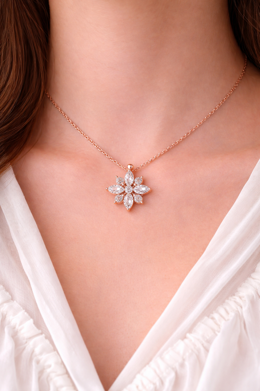 "Virelle" Crystal Flower Necklace