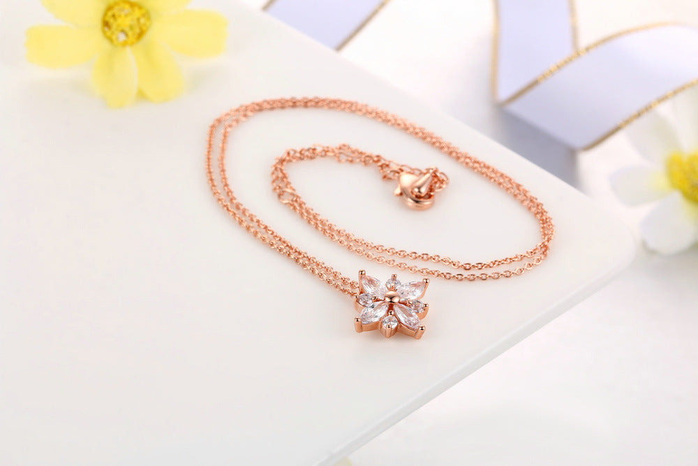 "Virelle" Crystal Flower Necklace