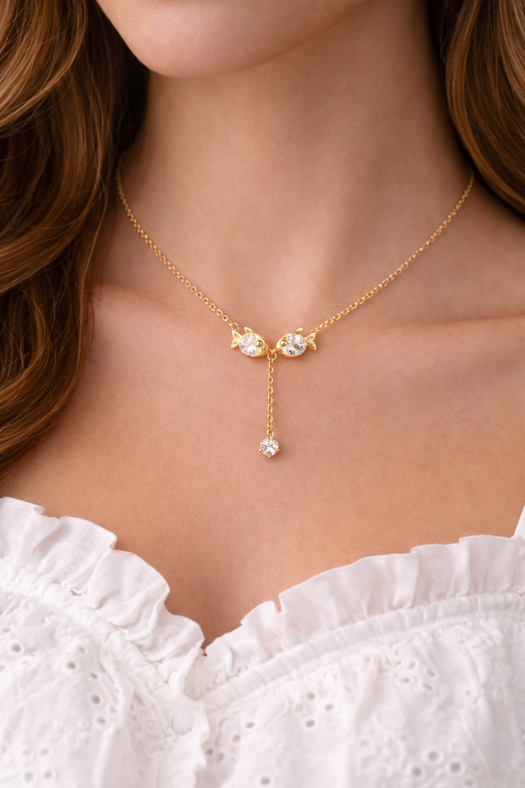 "Soléa" Twin Drop Necklace